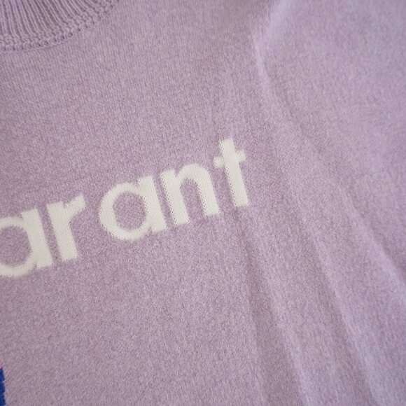 Isabel Marant Etoile Purple Pink Korbin Logo 45% Cotton 20% Wool Sweater 44 (M) - Picture 10 of 11